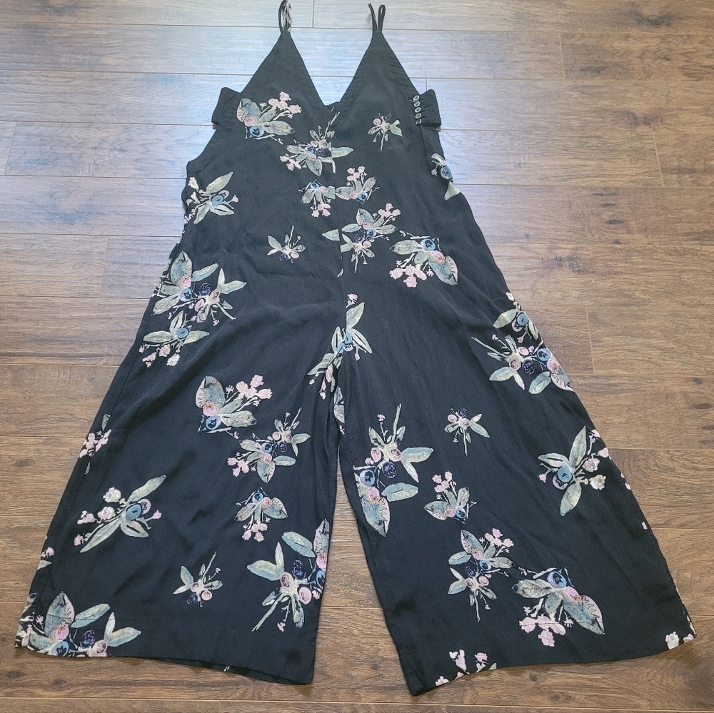 Free People Black Floral Jumpsuit - Picture 2 of 9